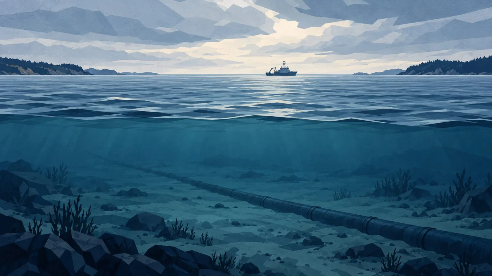 Maintenance vessel above offshore gas pipelines at dawn / TokenPost.ai