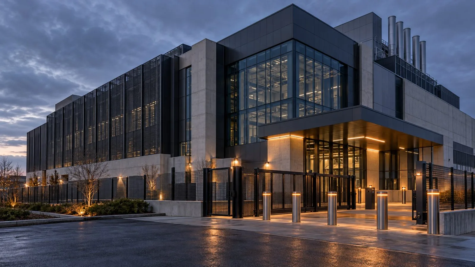 A secured entrance stands beside the Bristol supercomputing facility / TokenPost.ai