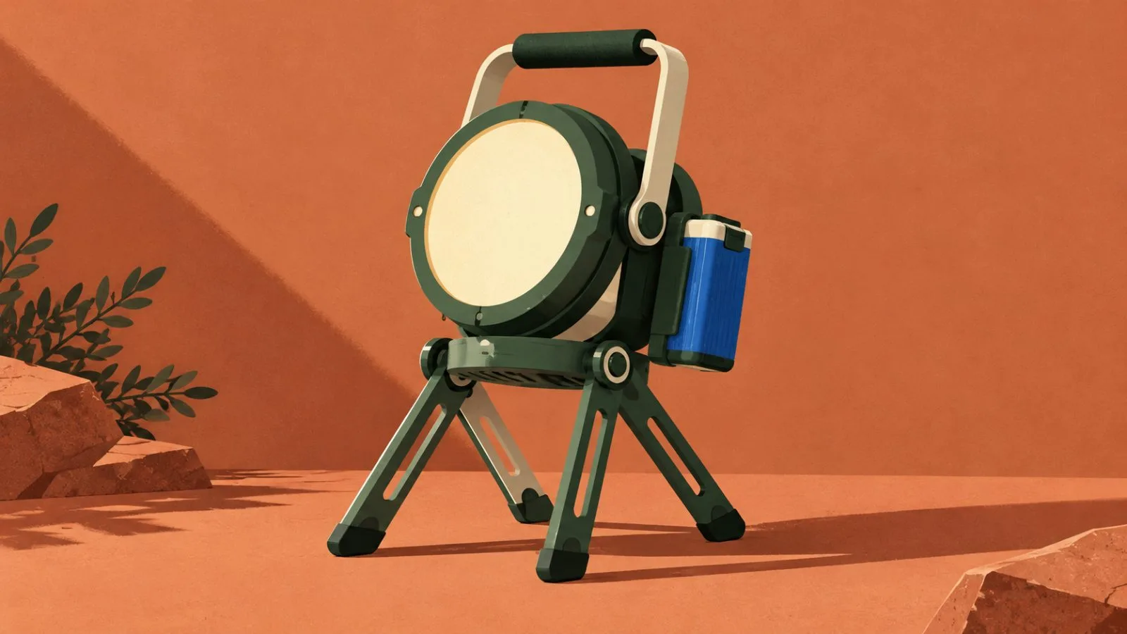 A modular outdoor product prototype sits against a warm clay backdrop / TokenPost.ai