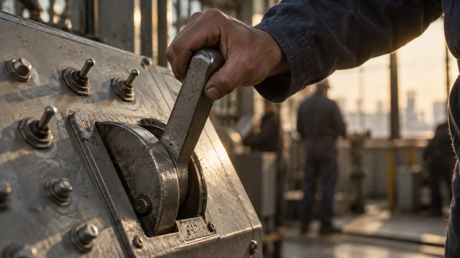 Anonymous hand lowers a metal lever beside market controls / TokenPost.ai