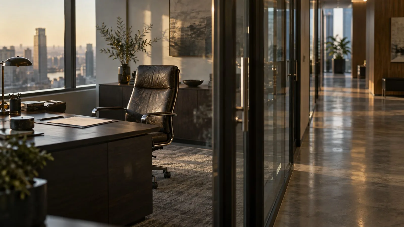 An empty courtroom chair sits beneath warm hallway lights / TokenPost.ai (macro)