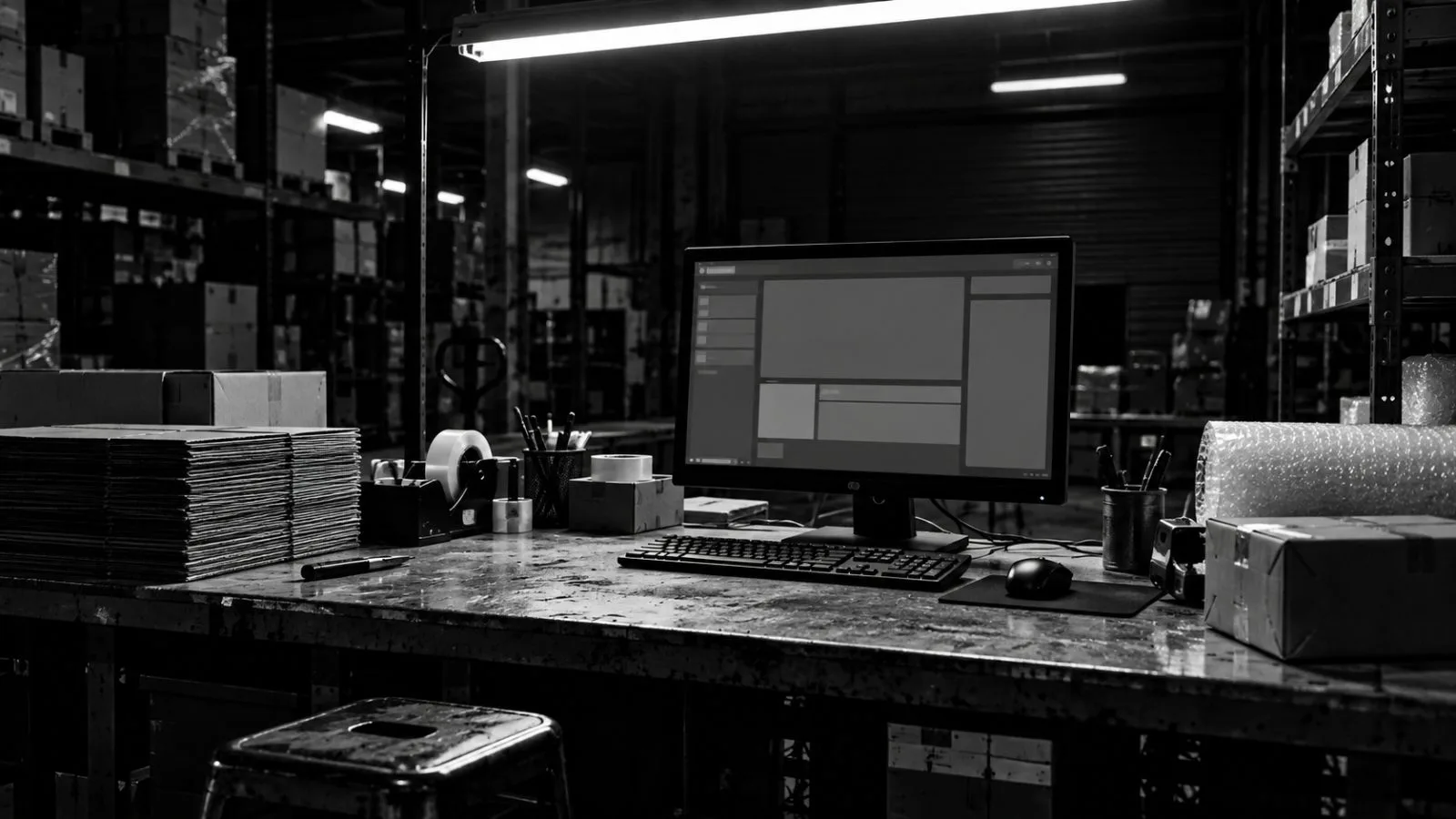 A lone computer sits at an empty packing station. / TokenPost.ai