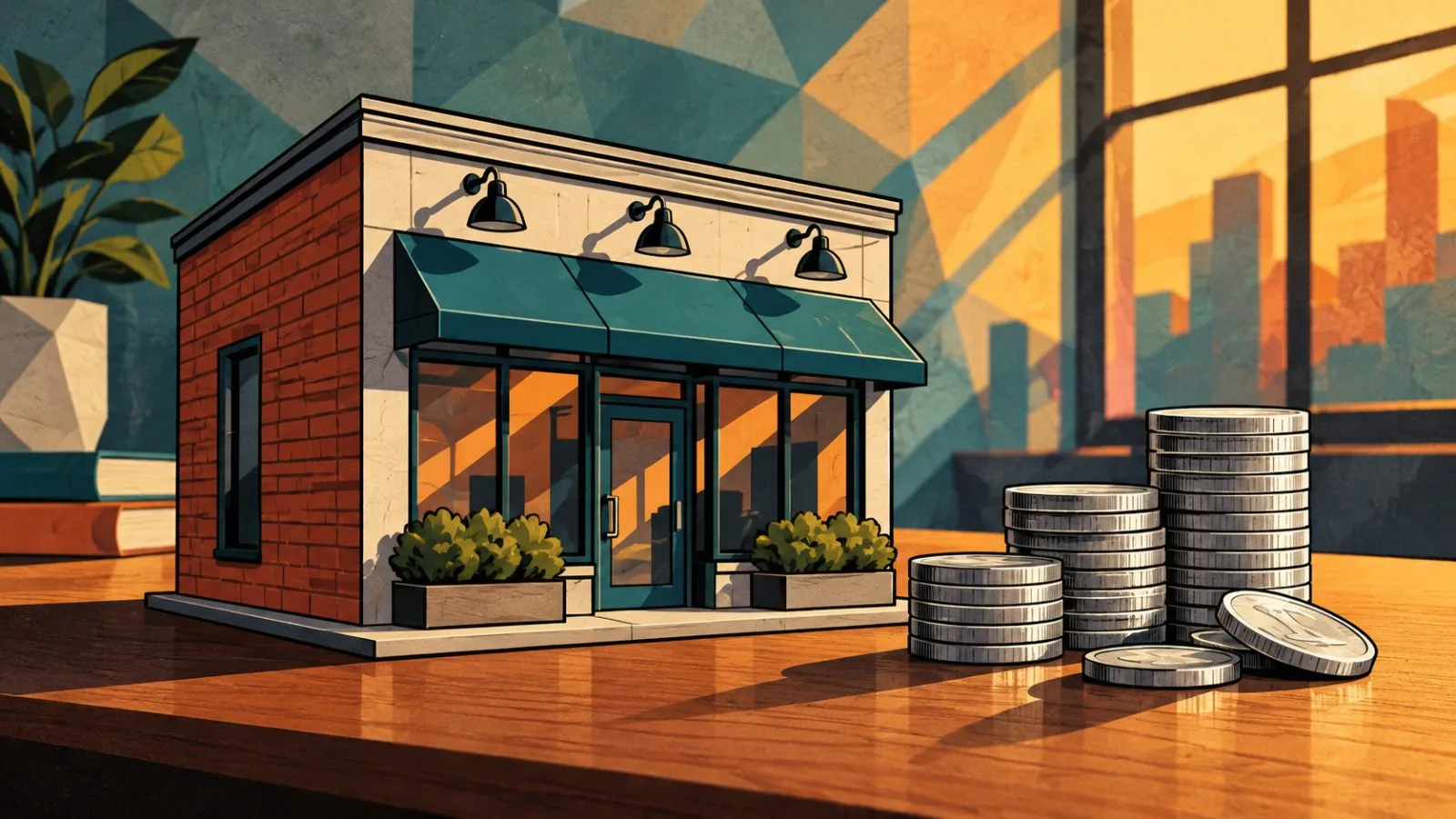 Commercial property model beside neatly stacked silver coins / TokenPost.ai