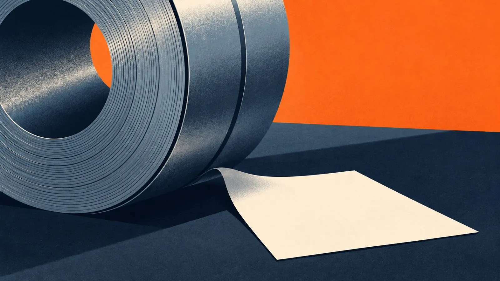 A steel coil rests beside a blank claims form in bright light / TokenPost.ai