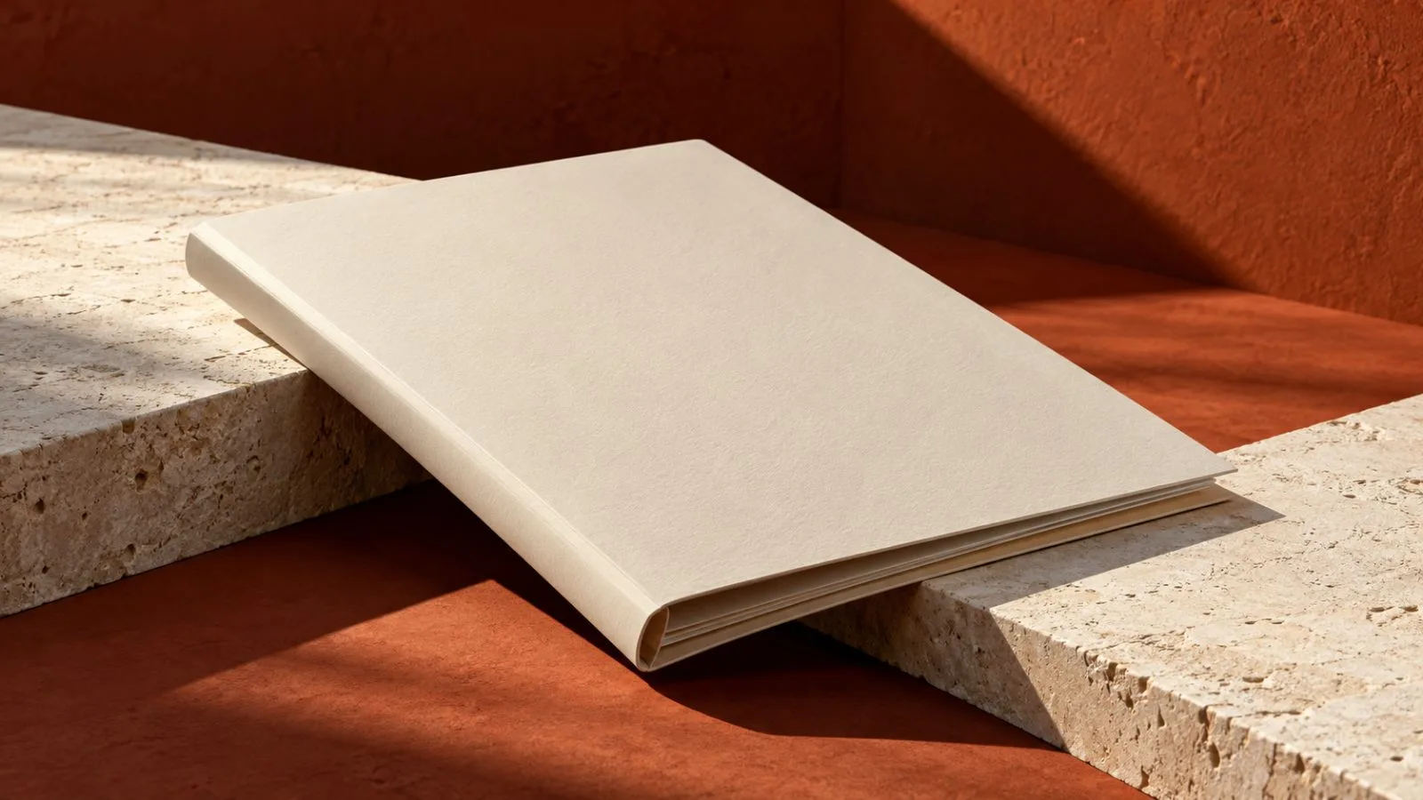 An unmarked agreement folder bridges two offset stone slabs / TokenPost.ai