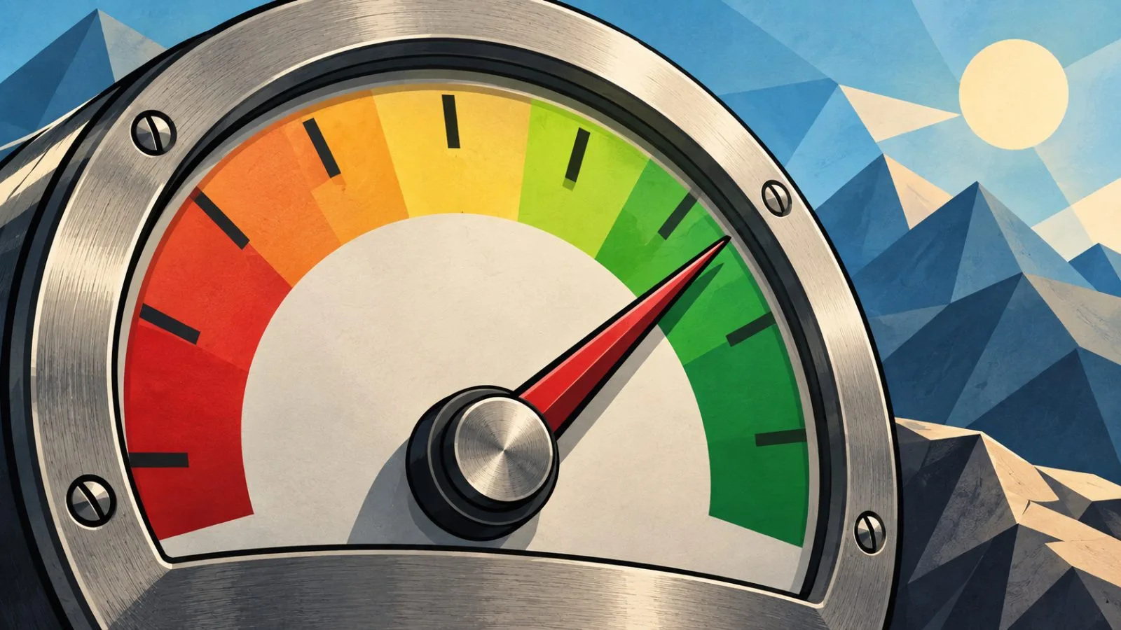 Analog gauge needle pointing toward the upper range / TokenPost.ai