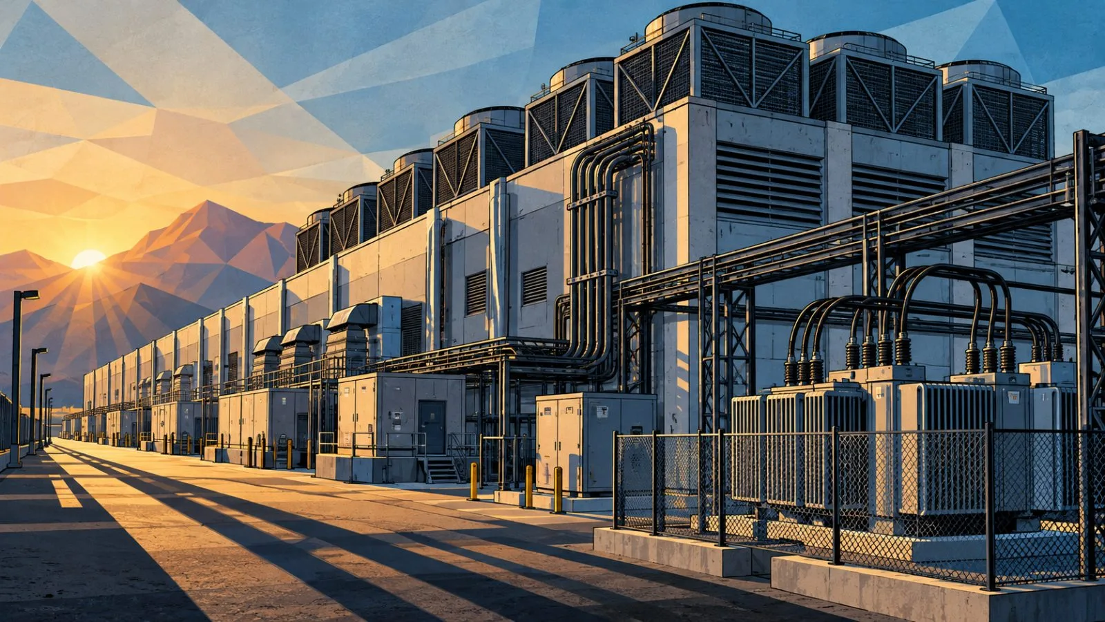 Industrial power equipment outside a large data-center facility / TokenPost.ai