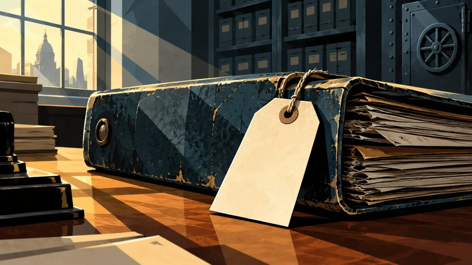 A marked loan file rests in pale morning light / TokenPost.ai