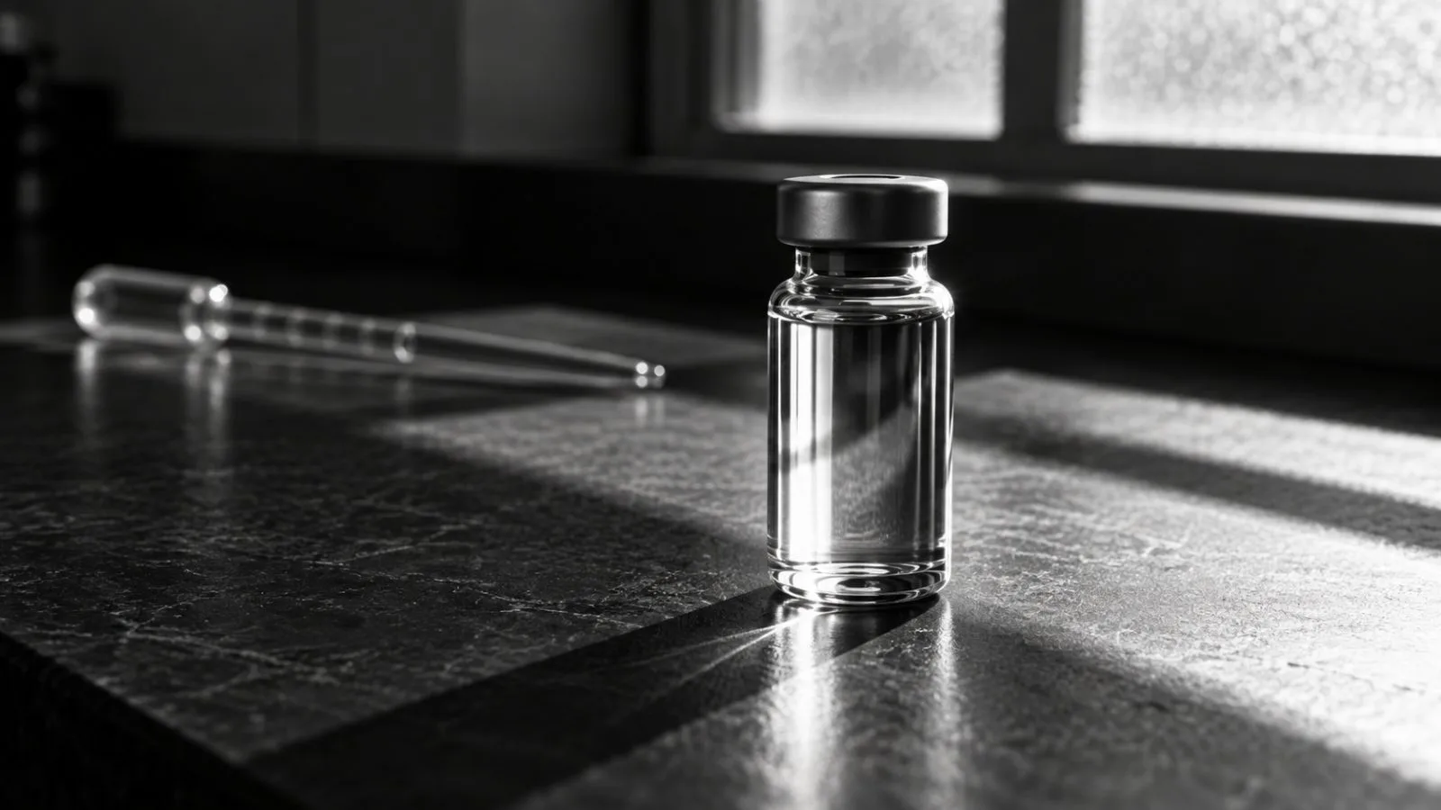 An unmarked vial rests beside a pipette on a laboratory bench / TokenPost.ai