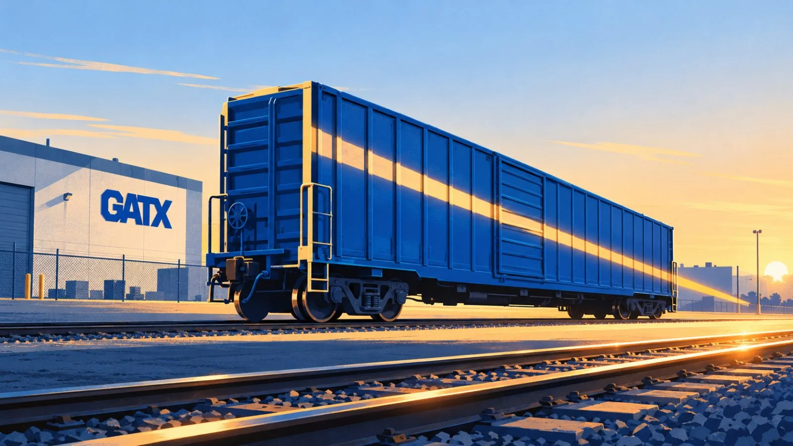 A freight railcar rests on a quiet industrial siding at dawn / TokenPost.ai