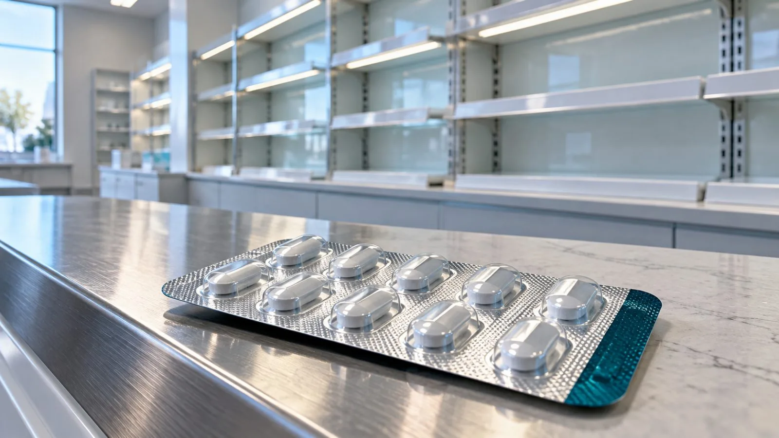 An unmarked medicine blister pack rests on a pharmacy counter / TokenPost.ai