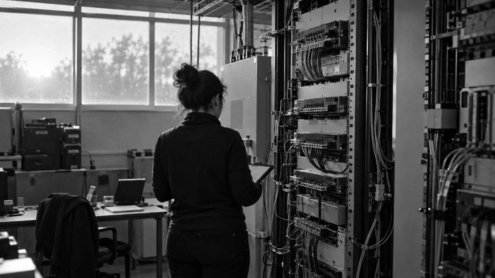 Anonymous advisor standing beside mobile-network equipment in soft afternoon light / TokenPost.ai