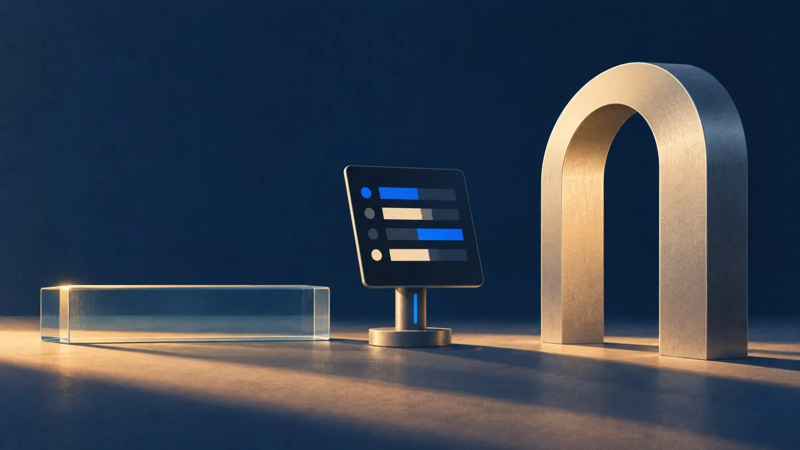 A scheduling terminal sits between a level bar and rising metal arc / TokenPost.ai