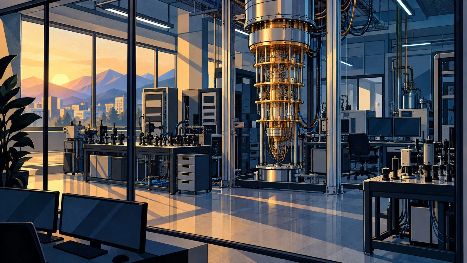 Quantum laboratory equipment stands beneath cool morning light / TokenPost.ai