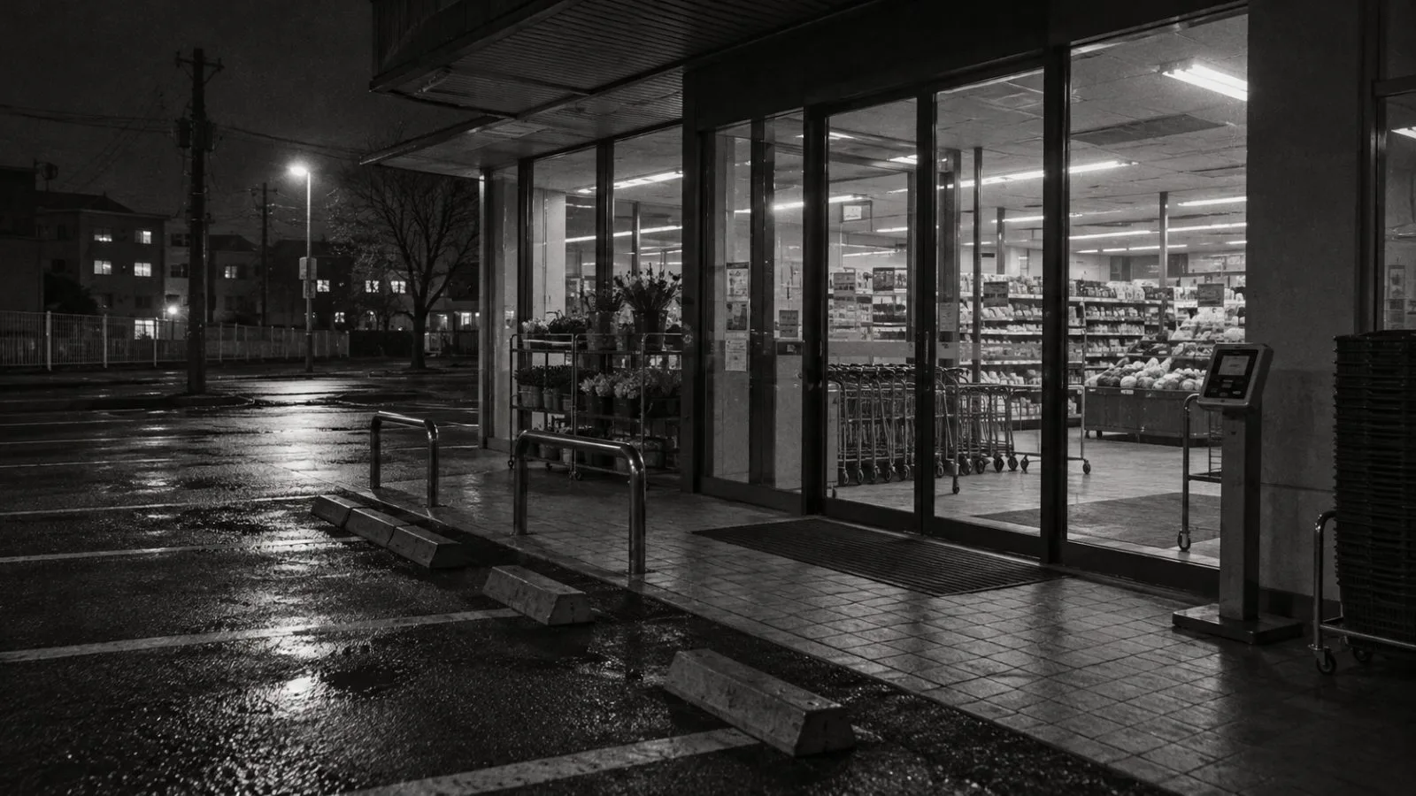 Membership card reader outside a quiet Japanese store entrance / TokenPost.ai