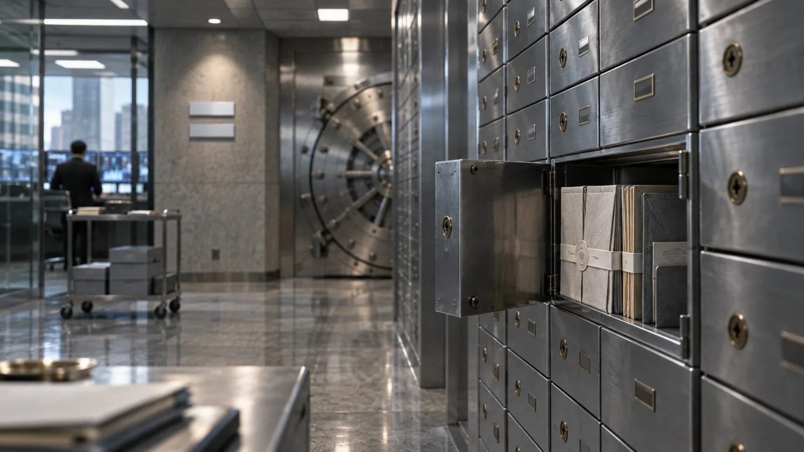 Sealed bond folders resting inside a quiet bank vault / TokenPost.ai / TokenPost.ai