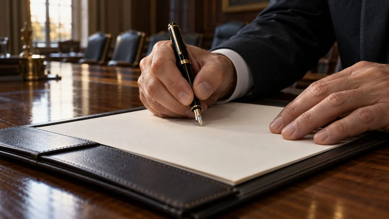 Anonymous hands sign an agreement beside a fountain pen / TokenPost.ai