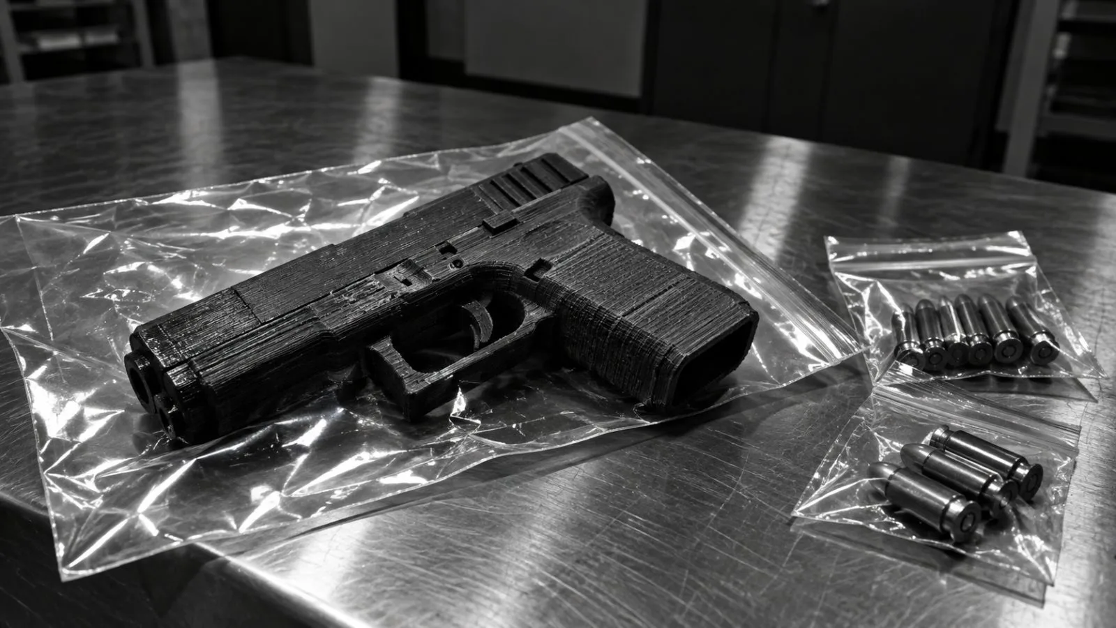 A 3D-printed pistol and ammunition sealed in evidence bags / TokenPost.ai