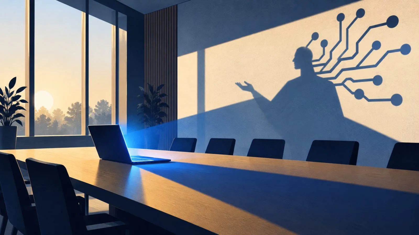 An open laptop sits in a quiet employee training room / TokenPost.ai
