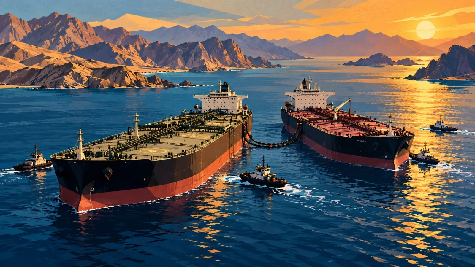 Shuttle tankers transfer crude near a busy maritime passage / TokenPost.ai