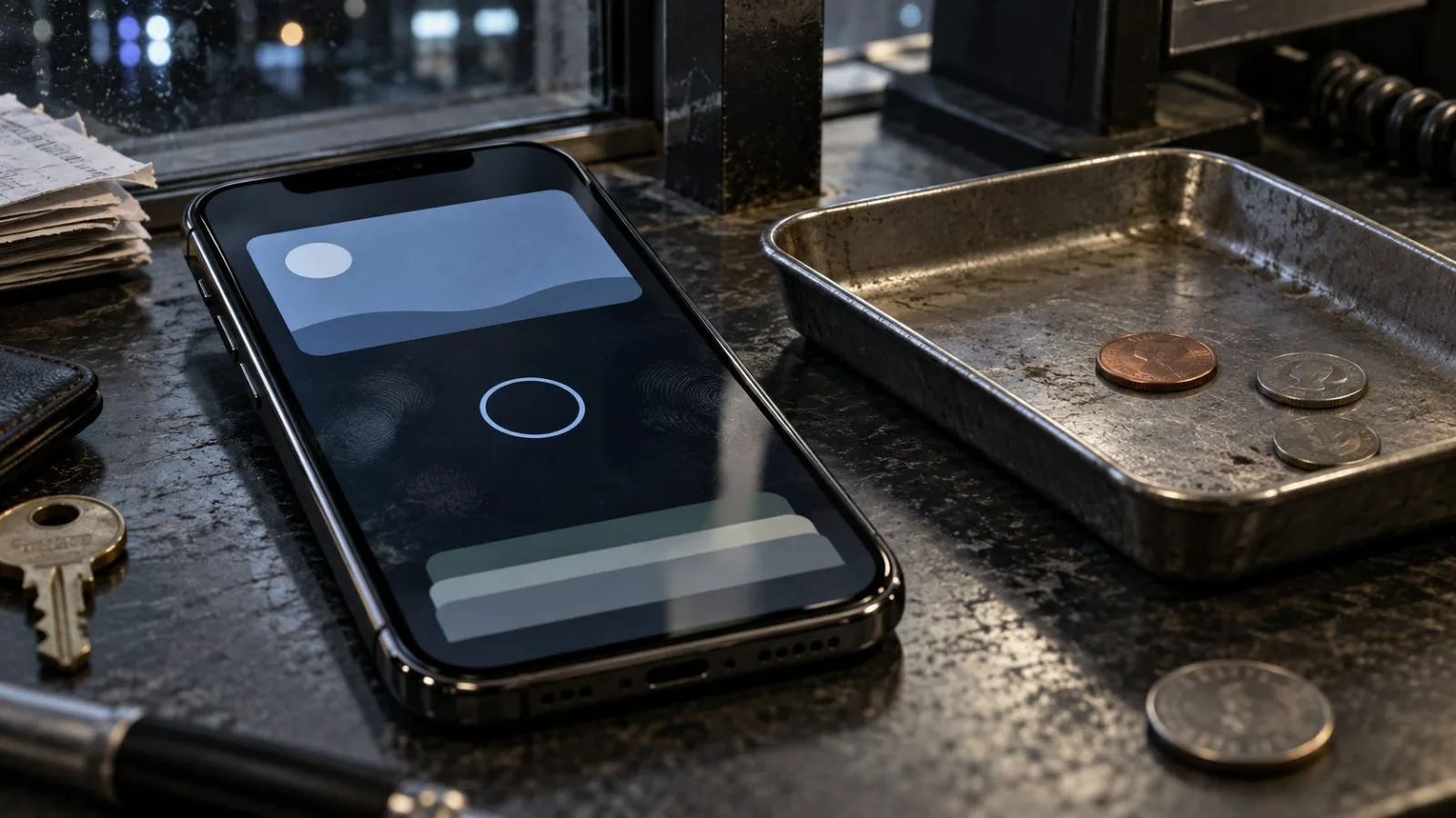 A sealed hardware wallet beside a row of gold-colored coins / TokenPost.ai (macro)