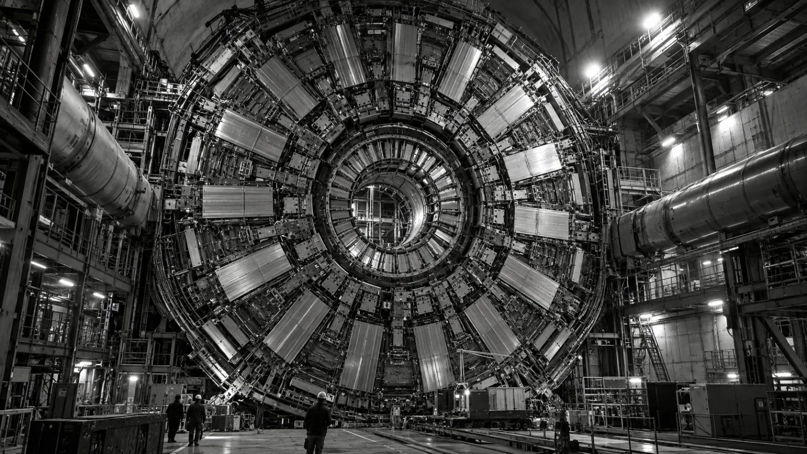 Layered instrumentation fills an illuminated underground particle detector cavern / TokenPost.ai