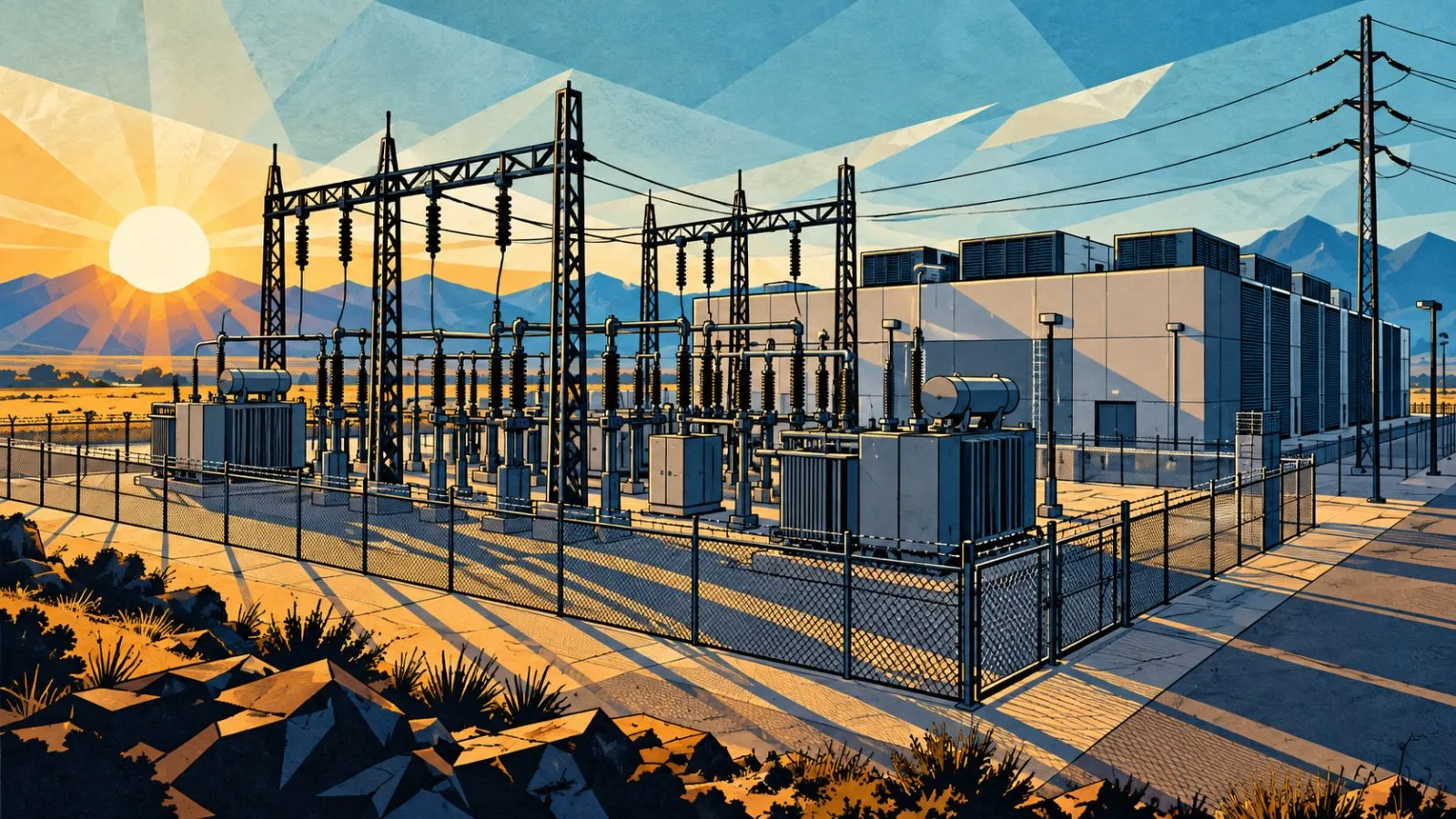 Electrical transformers beside an industrial computing facility at dawn / TokenPost.ai