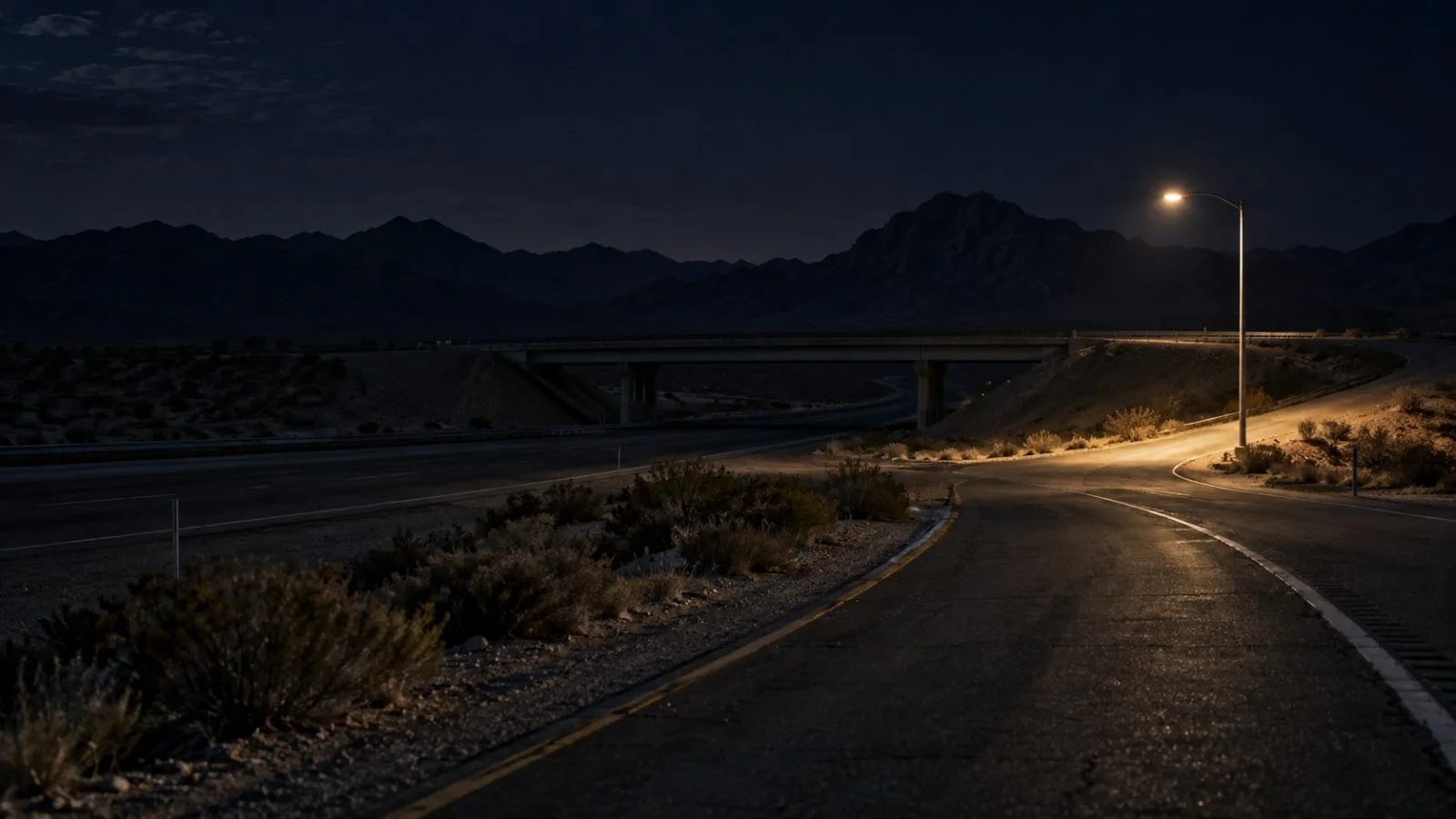 Empty desert highway exit beneath early morning sunlight / TokenPost.ai