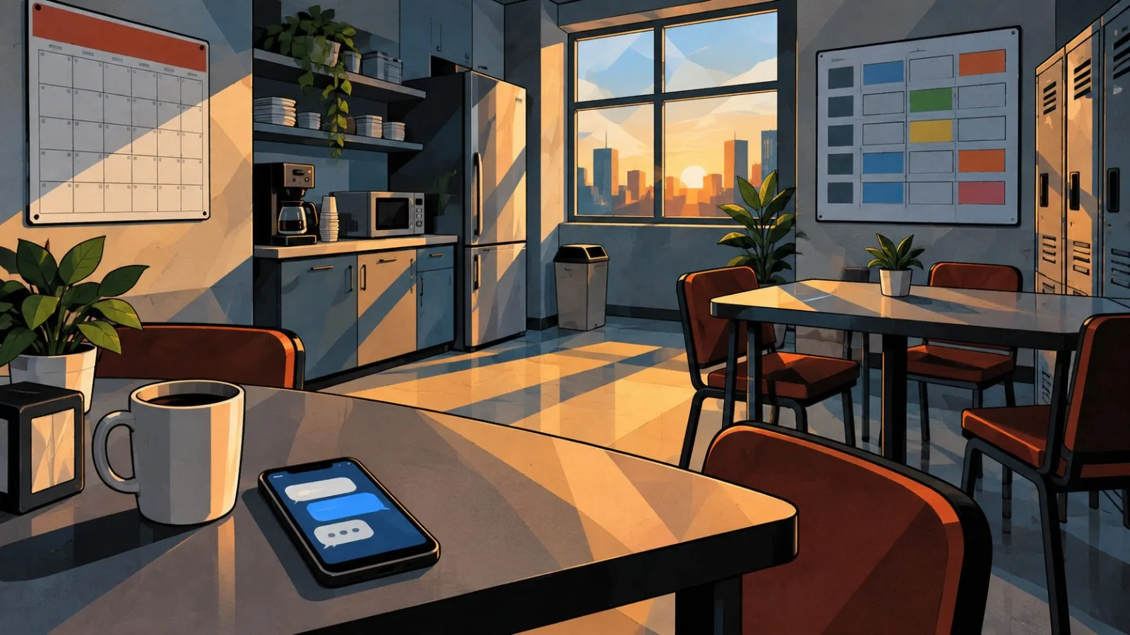 A smartphone rests beside a shift schedule board in morning light / TokenPost.ai