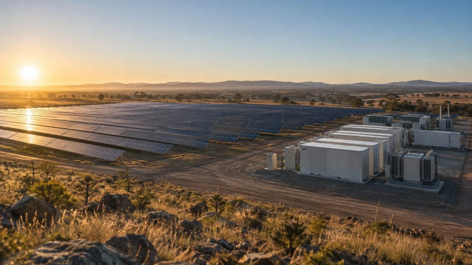 Solar panels extend across a rural Australian energy project / TokenPost.ai