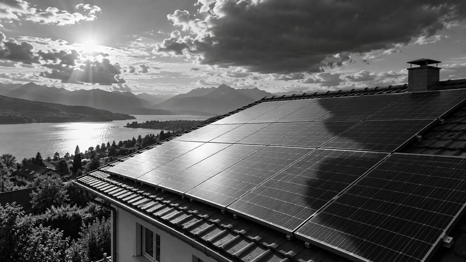 Residential solar panels catch morning sun beneath a passing cloud / TokenPost.ai