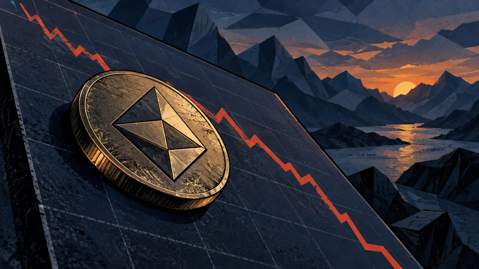 A silver token rests at the top of a stepped stone plinth / TokenPost.ai