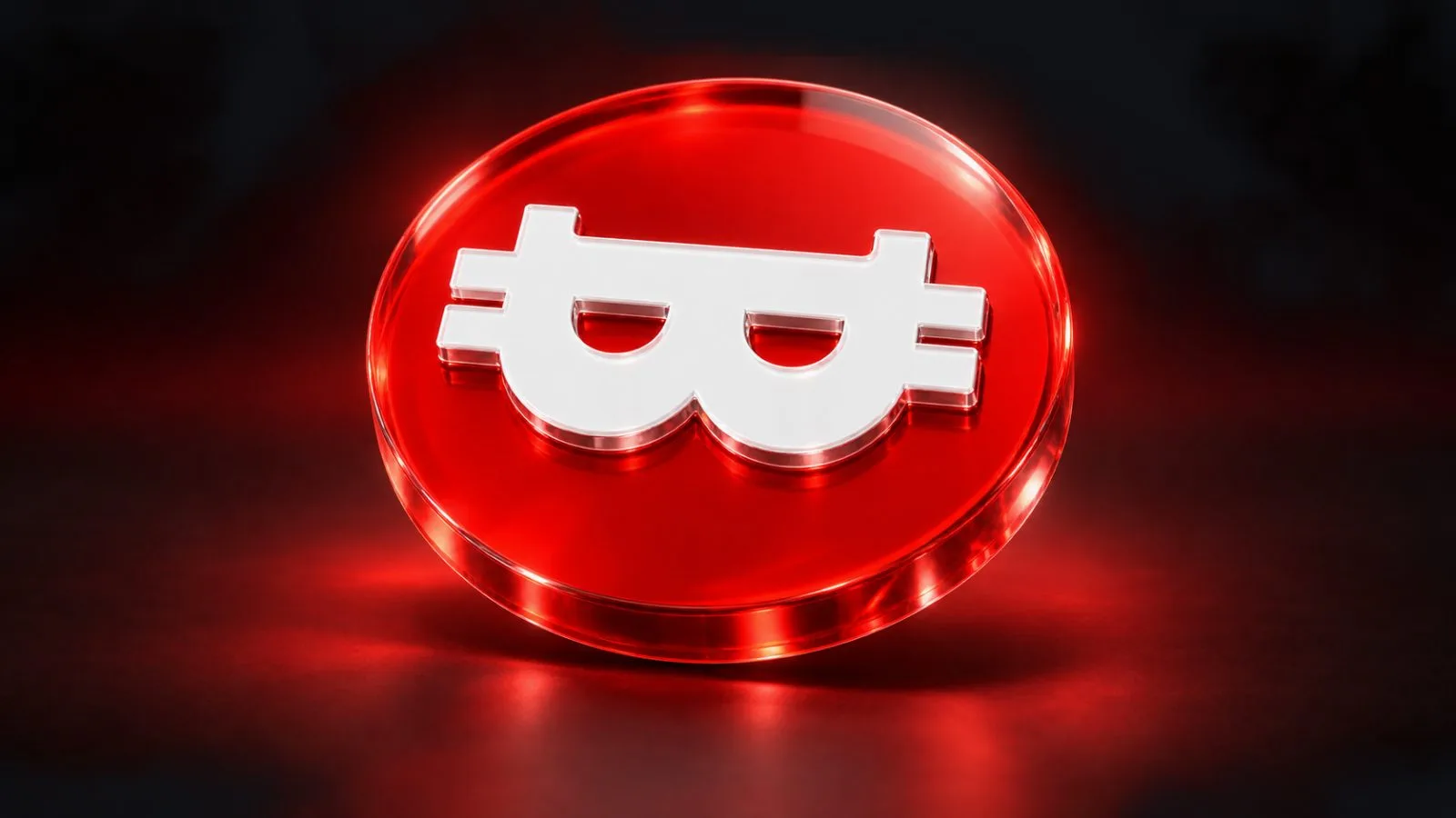Metallic token resting on a glass exchange counter / TokenPost.ai