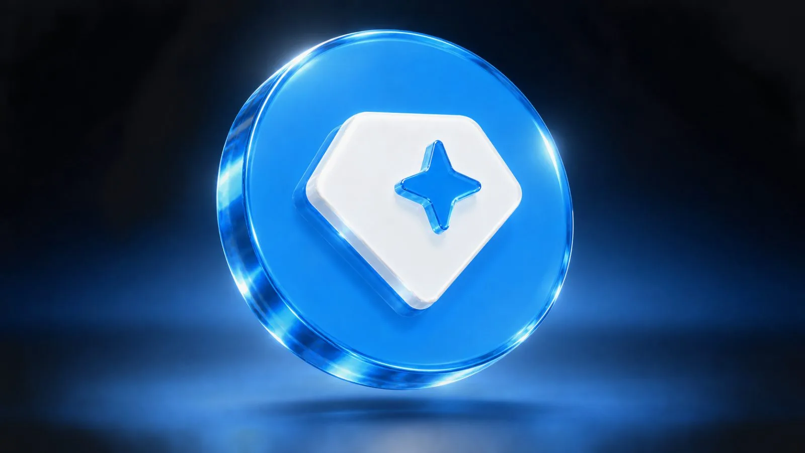 Metallic cryptocurrency coin displayed on a clear market pedestal / TokenPost.ai