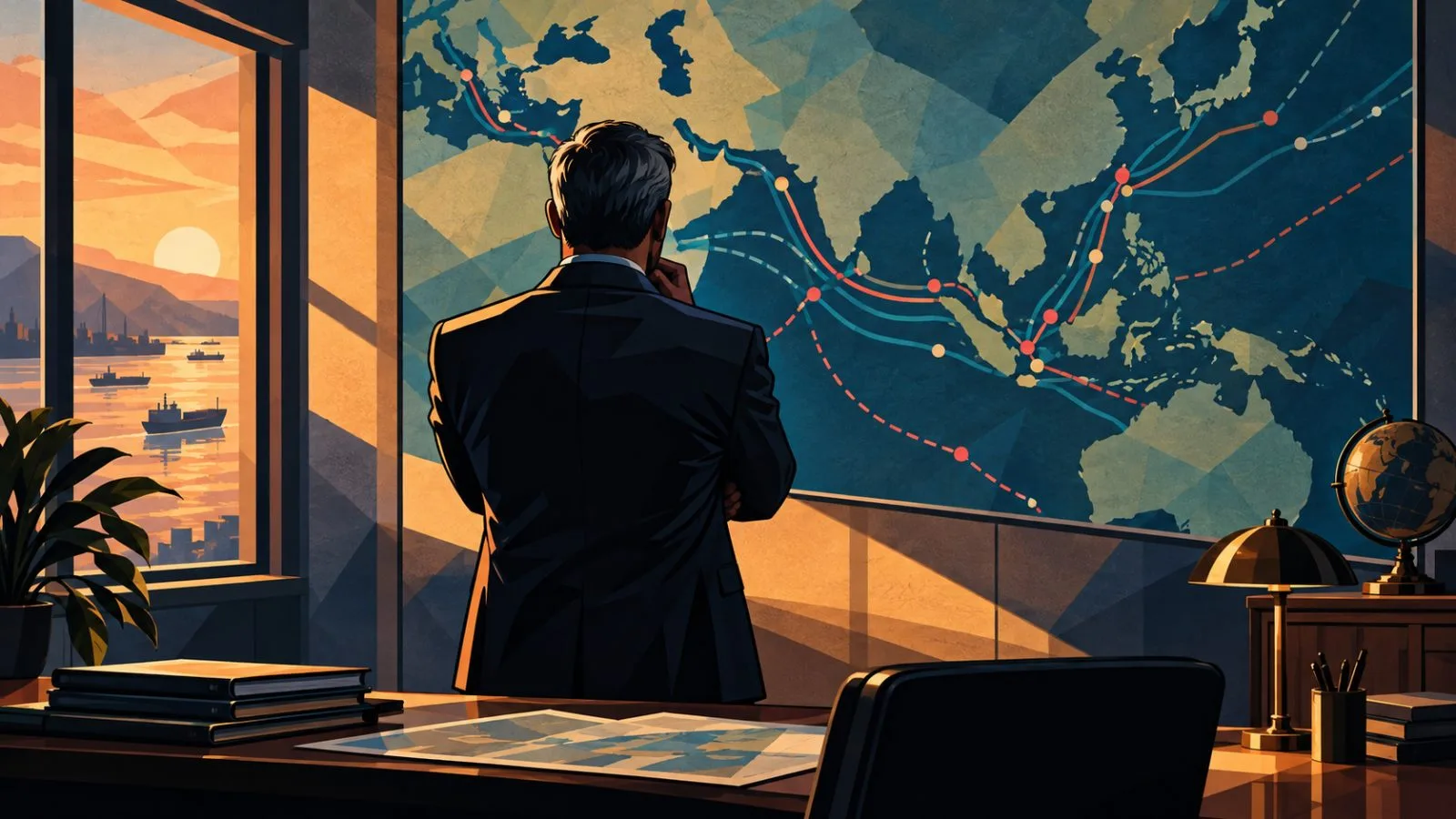 An official studies maritime shipping lanes in a government office / TokenPost.ai