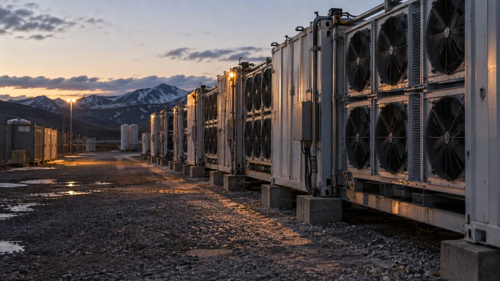 A single unmarked coin rolls past a compact mining unit / TokenPost.ai