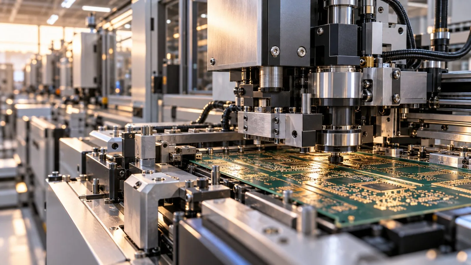 Manufacturing equipment lines a brightly lit factory hall / TokenPost.ai