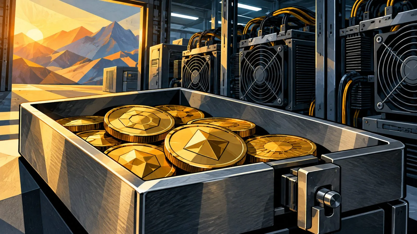 Industrial cooling units line a Bitcoin mining facility yard / TokenPost.ai
