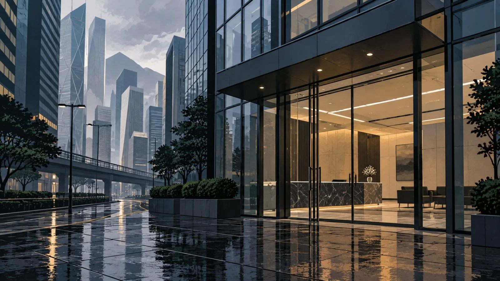 Quiet glass office entrance reflecting Hong Kong morning light / TokenPost.ai
