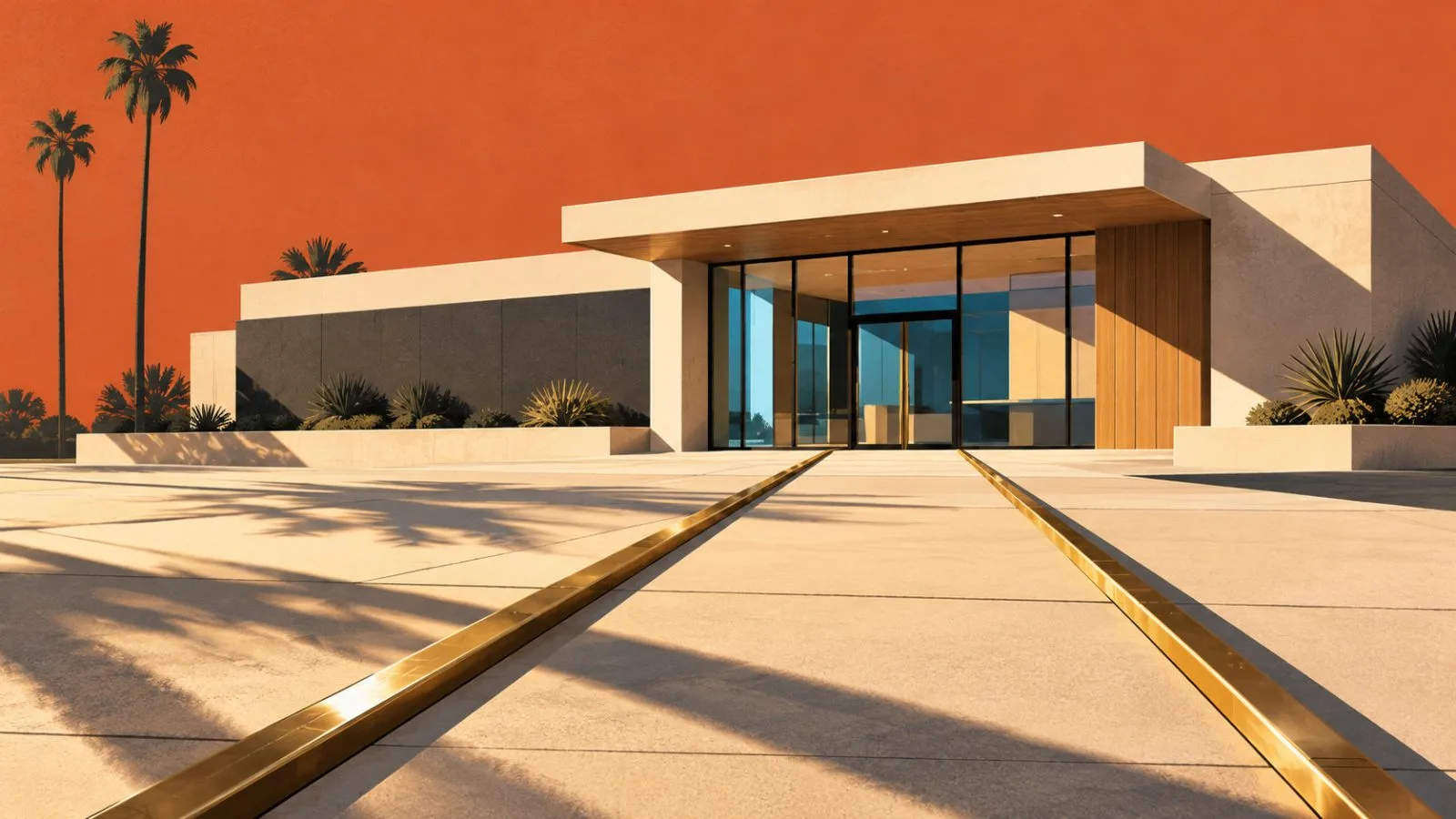 Brass rails widen across the plaza before a small bank branch / TokenPost.ai