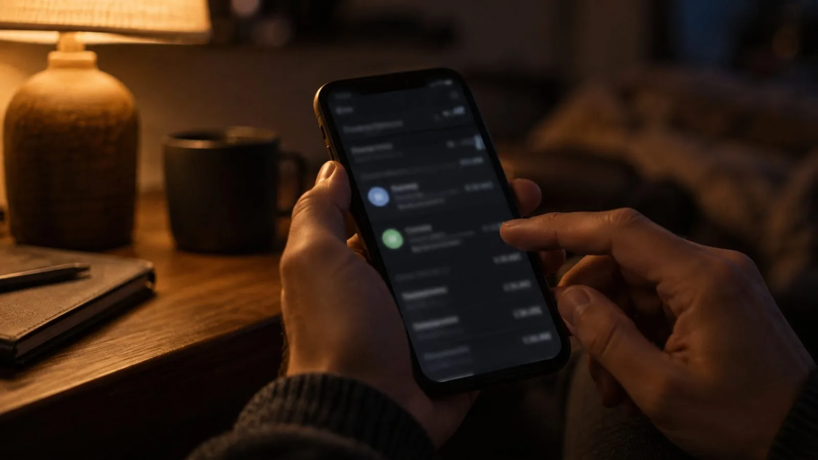 A hand checks a phone beside a small test transfer / TokenPost.ai