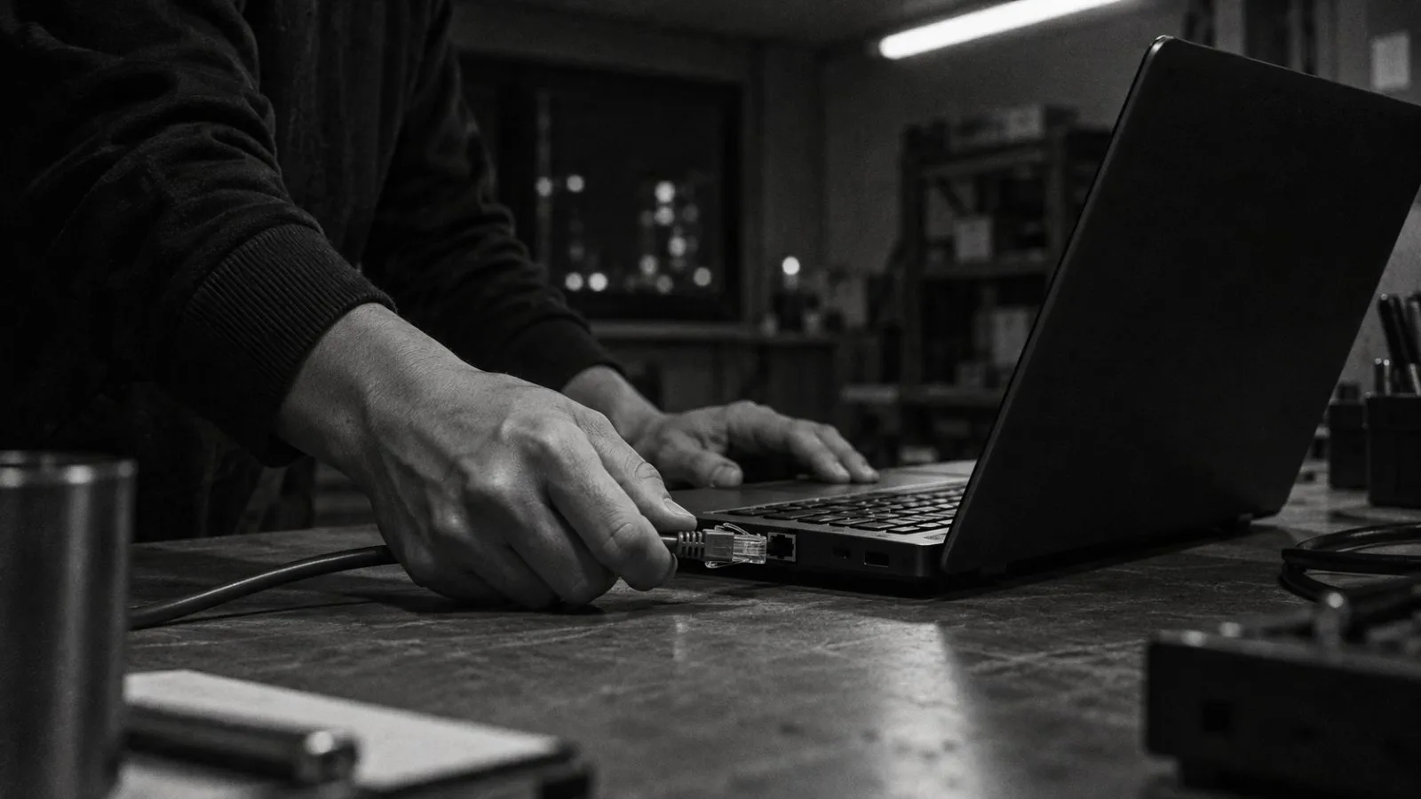 Hands disconnecting an Ethernet cable from a laptop / TokenPost.ai