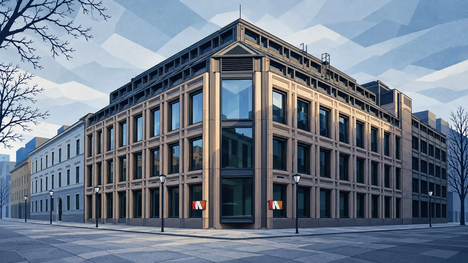 Stone central bank building beneath cool morning light / TokenPost.ai
