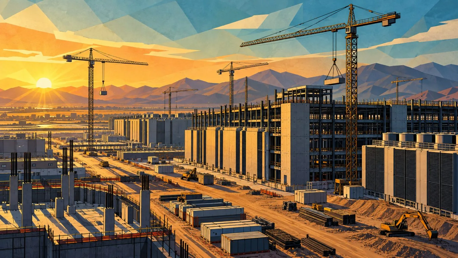 Cranes rise above an expanding technology construction site / TokenPost.ai