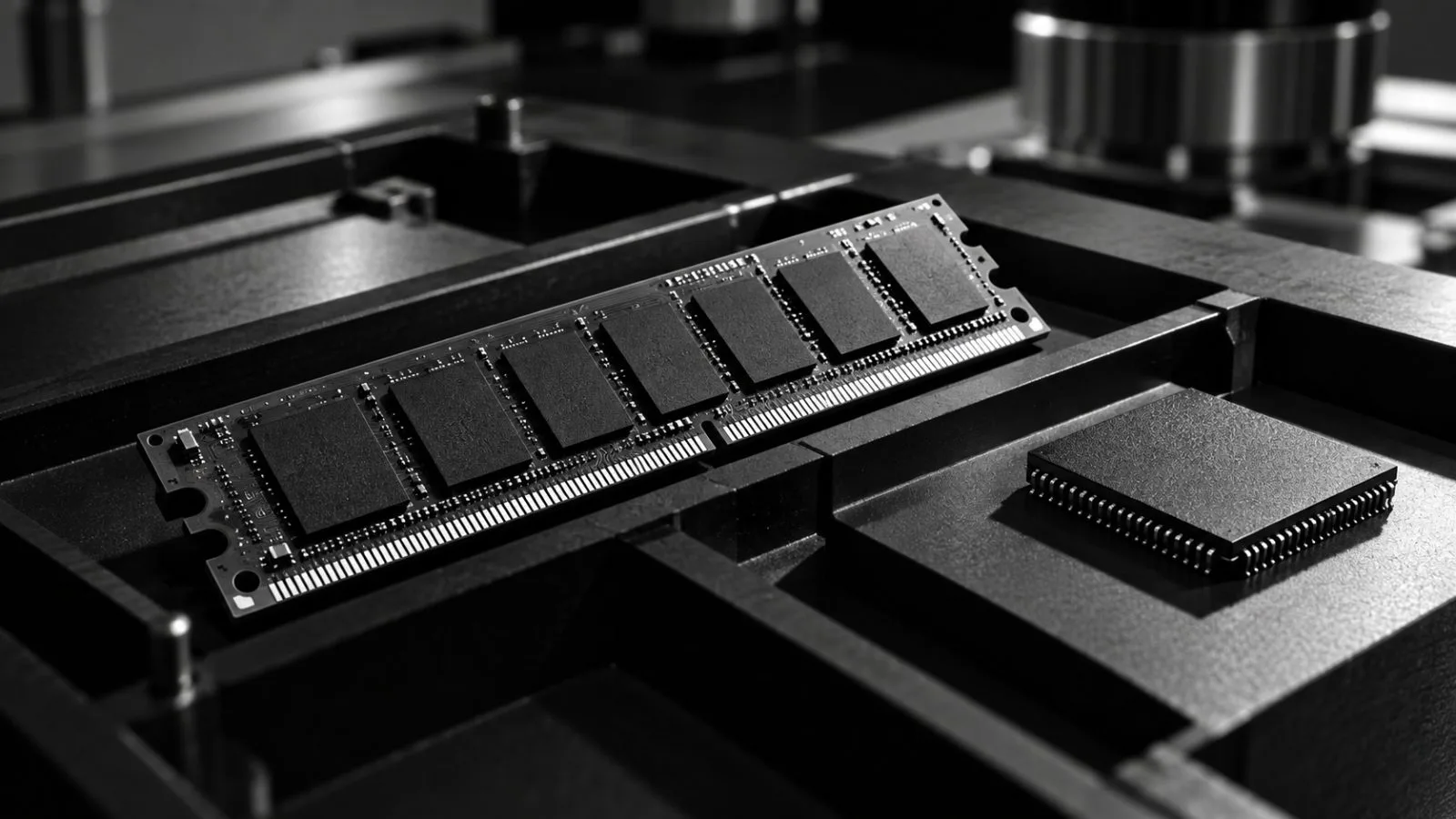Two memory components rest on a clean inspection tray. / TokenPost.ai
