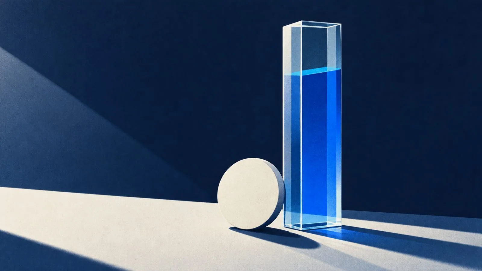 A metal share token rests beside a clear glass column / TokenPost.ai