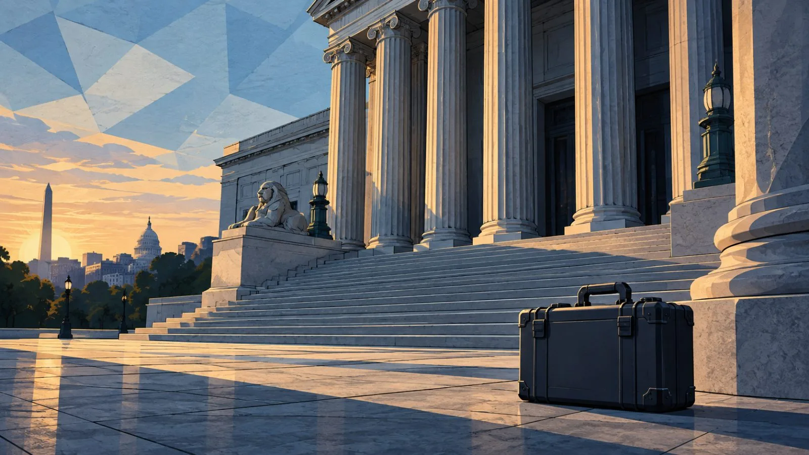Stately mansion seen beyond an evidence-sealed watch case / TokenPost.ai