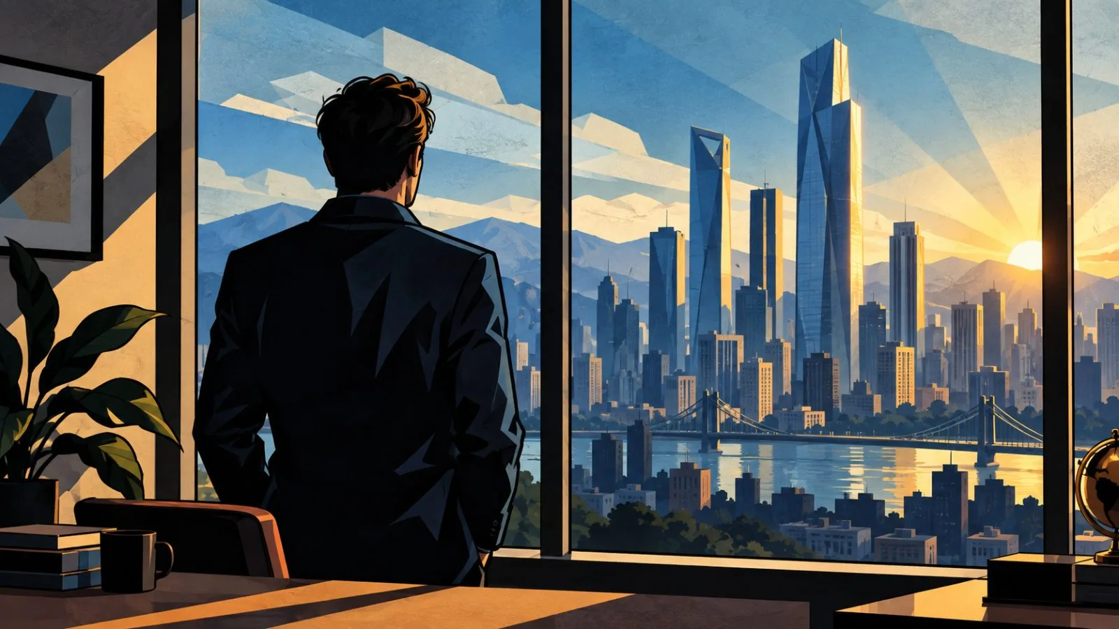 An analyst looks toward high-rise buildings in morning light / TokenPost.ai
