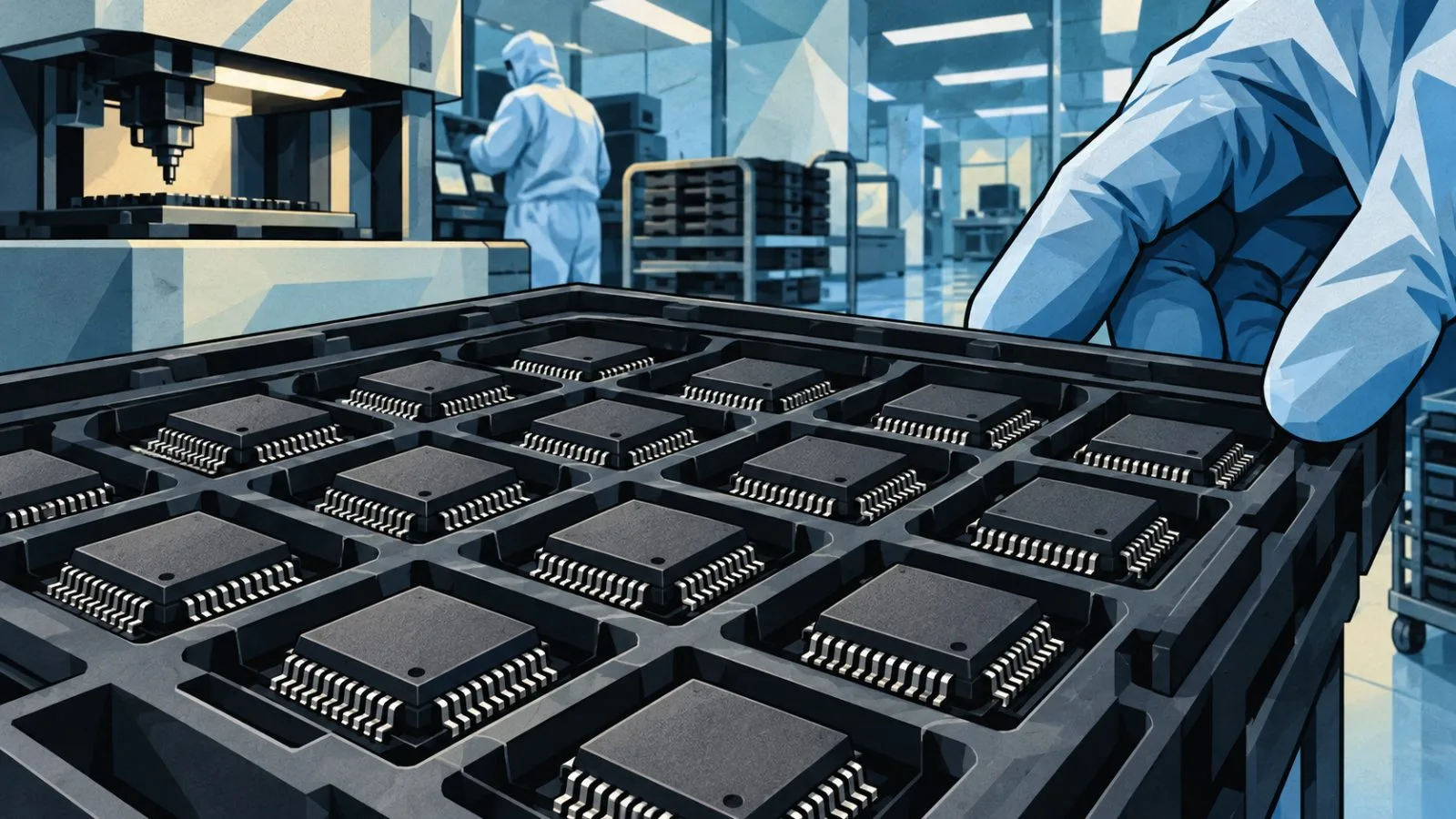 Semiconductor packages arranged in a clean manufacturing tray / TokenPost.ai