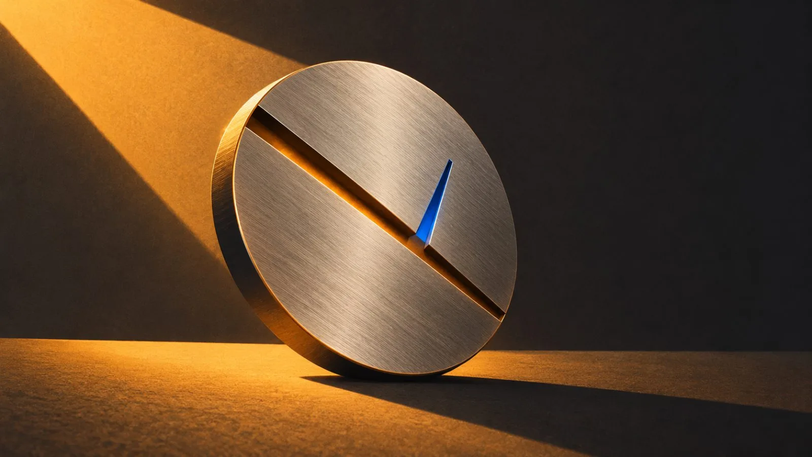 A metal medallion bears one descending groove and a small upward notch / TokenPost.ai
